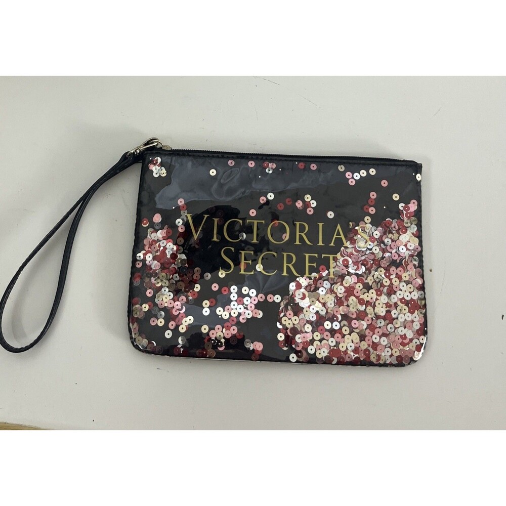 Victoria's Secret Make Up Week Ender Zippered Bag w Moving Sequins Beauty